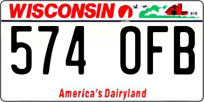 WI license plate 574OFB