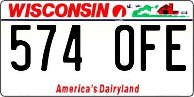 WI license plate 574OFE