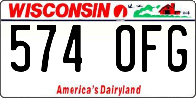 WI license plate 574OFG