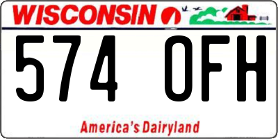 WI license plate 574OFH
