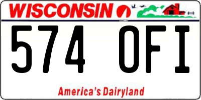 WI license plate 574OFI