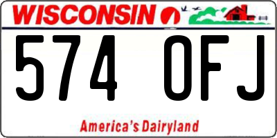 WI license plate 574OFJ