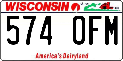 WI license plate 574OFM
