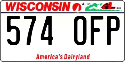 WI license plate 574OFP