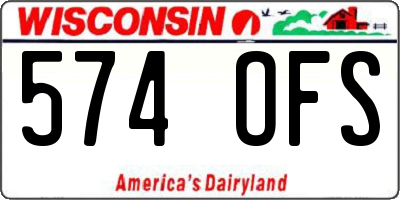 WI license plate 574OFS