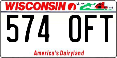 WI license plate 574OFT