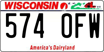 WI license plate 574OFW