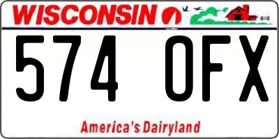 WI license plate 574OFX