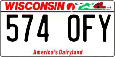 WI license plate 574OFY