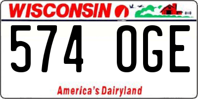 WI license plate 574OGE