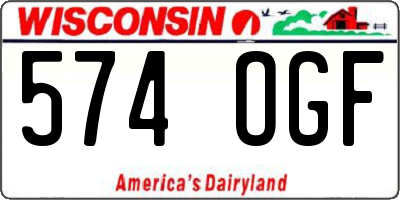 WI license plate 574OGF