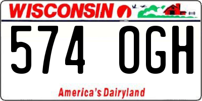 WI license plate 574OGH