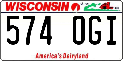 WI license plate 574OGI