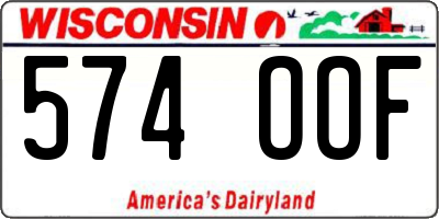 WI license plate 574OOF