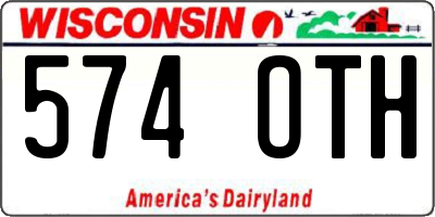 WI license plate 574OTH