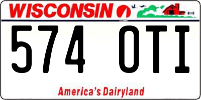 WI license plate 574OTI