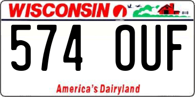 WI license plate 574OUF