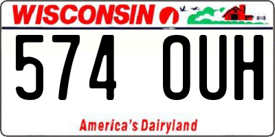 WI license plate 574OUH