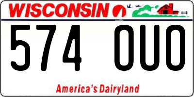 WI license plate 574OUO
