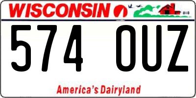 WI license plate 574OUZ