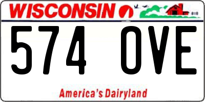 WI license plate 574OVE
