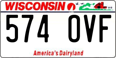 WI license plate 574OVF