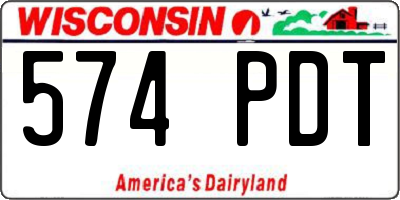 WI license plate 574PDT