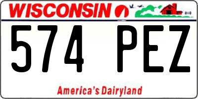 WI license plate 574PEZ