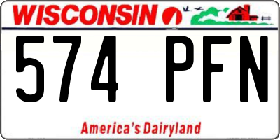WI license plate 574PFN