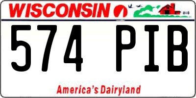 WI license plate 574PIB