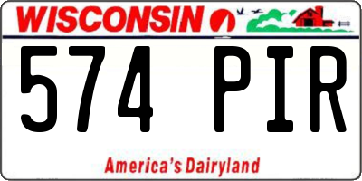 WI license plate 574PIR