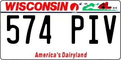 WI license plate 574PIV