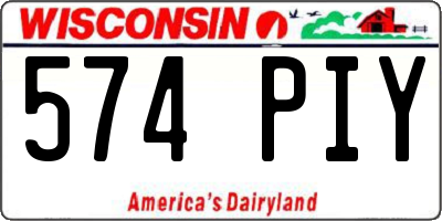 WI license plate 574PIY
