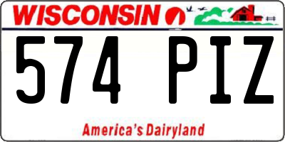 WI license plate 574PIZ
