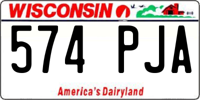 WI license plate 574PJA