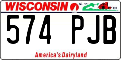 WI license plate 574PJB