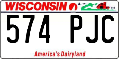 WI license plate 574PJC