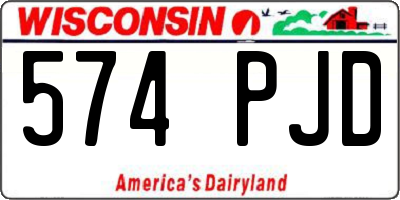 WI license plate 574PJD