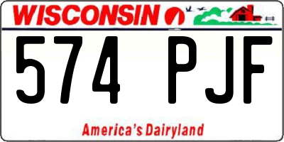 WI license plate 574PJF