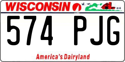 WI license plate 574PJG