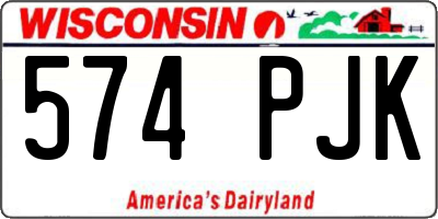 WI license plate 574PJK