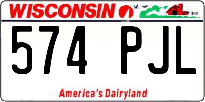 WI license plate 574PJL