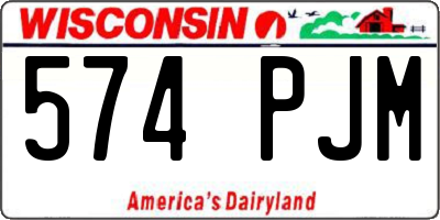 WI license plate 574PJM