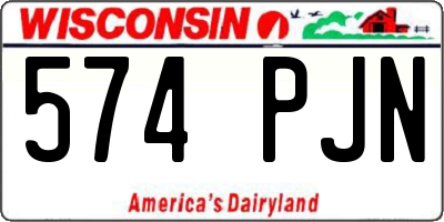 WI license plate 574PJN