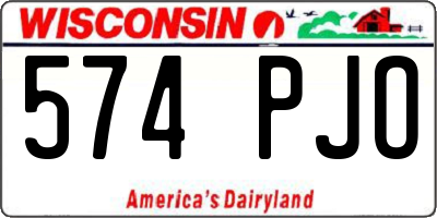 WI license plate 574PJO