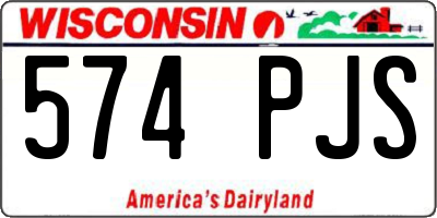 WI license plate 574PJS