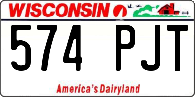 WI license plate 574PJT