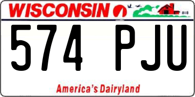 WI license plate 574PJU