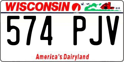 WI license plate 574PJV