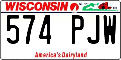 WI license plate 574PJW